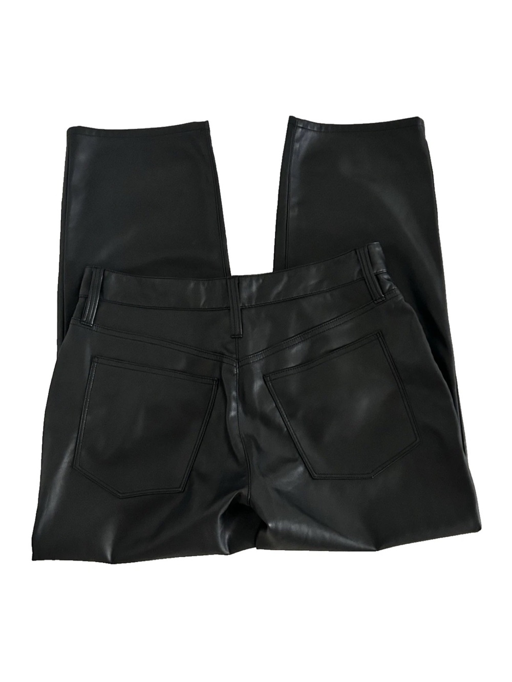 Madewell | The Perfect Vintage Straight Jeans Womens Size 30P Black Faux Leather - Picture 6 of 15